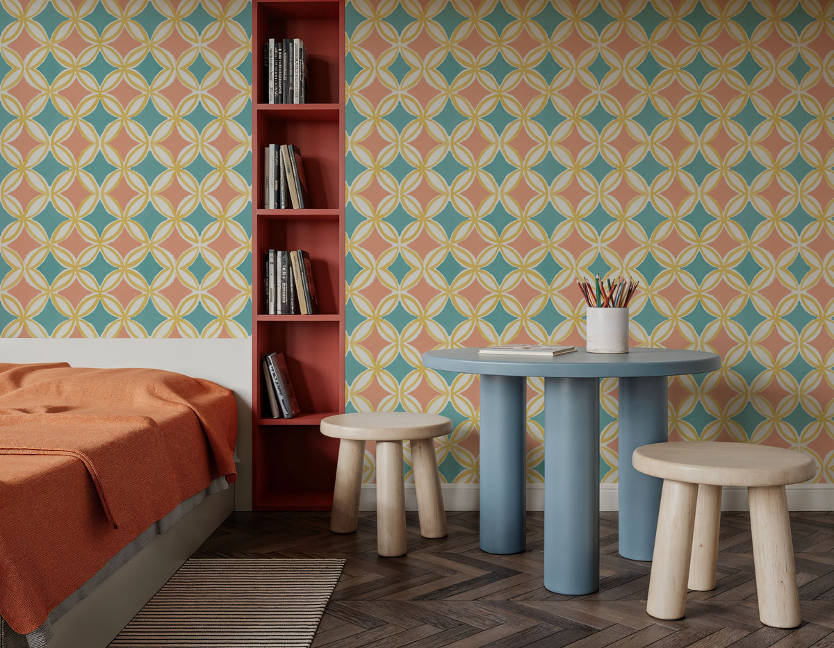 Starcircle Coral Mural Wallpaper - room preview 02