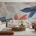 Layered Leaves Mural Wallpaper - room preview 02