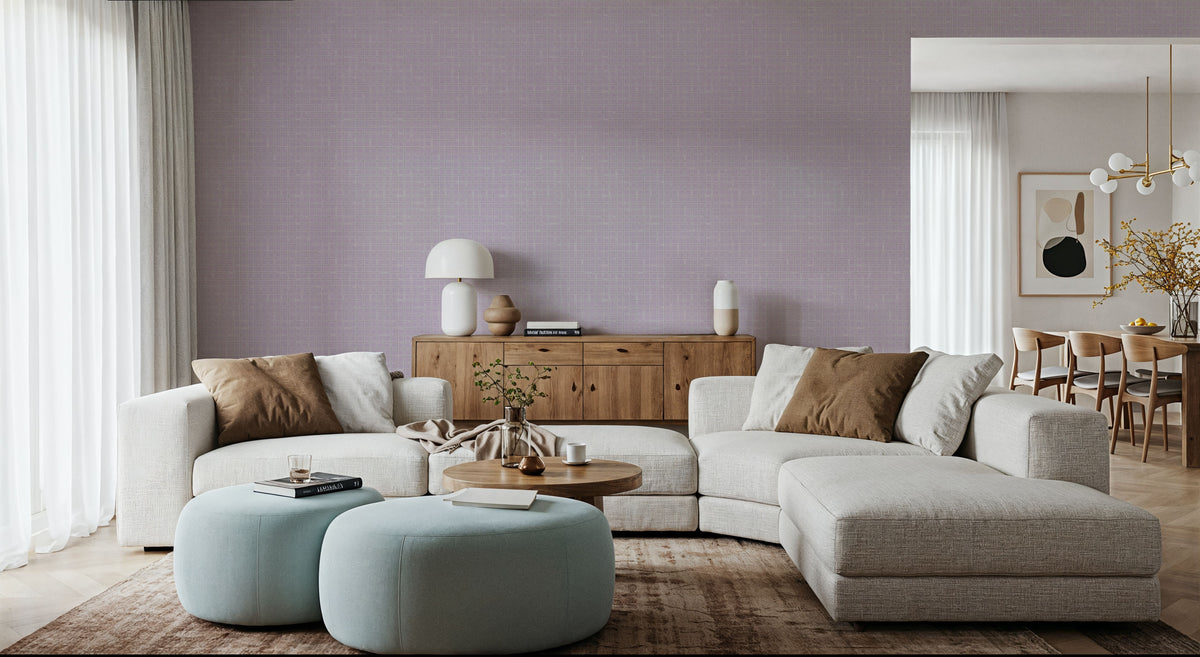 Weathered Checks, Lavender Mural Wallpaper - room preview 02