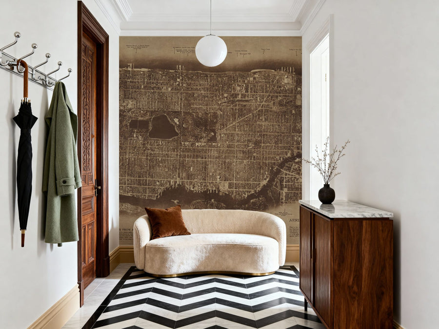 Vintage Wallpaper Mural – Retro Wall Mural – Manhattan From Above 1922 Vintage
