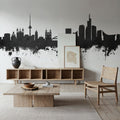 Vilnius Lithuania Skyline Black & White Mural Wallpaper - room preview 02
