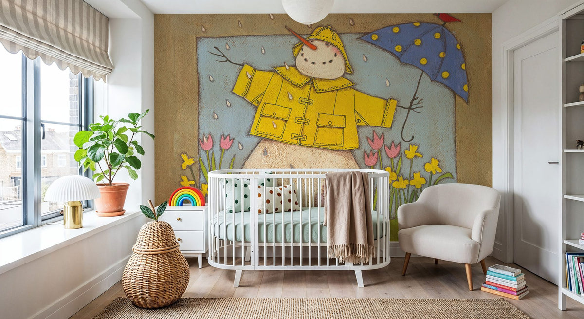 Seasonal Snowman IV Mural Wallpaper - room preview 02