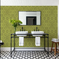La Vida Flowers Green Mural Wallpaper - room preview 02