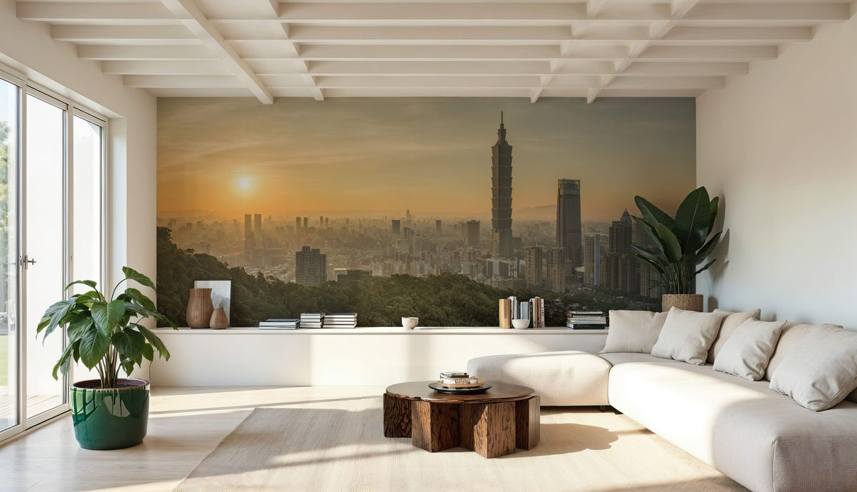 Taipei Sunset Mural Wallpaper - room preview 02