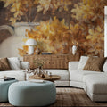 Golden Hydrangeas II Mural Wallpaper - room preview 02