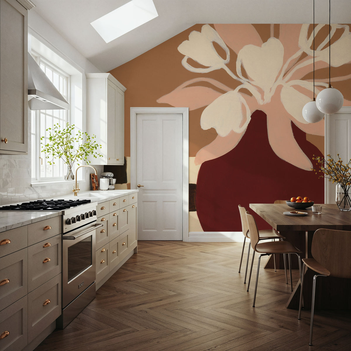 Calico Tulips Mural Wallpaper - room preview 02