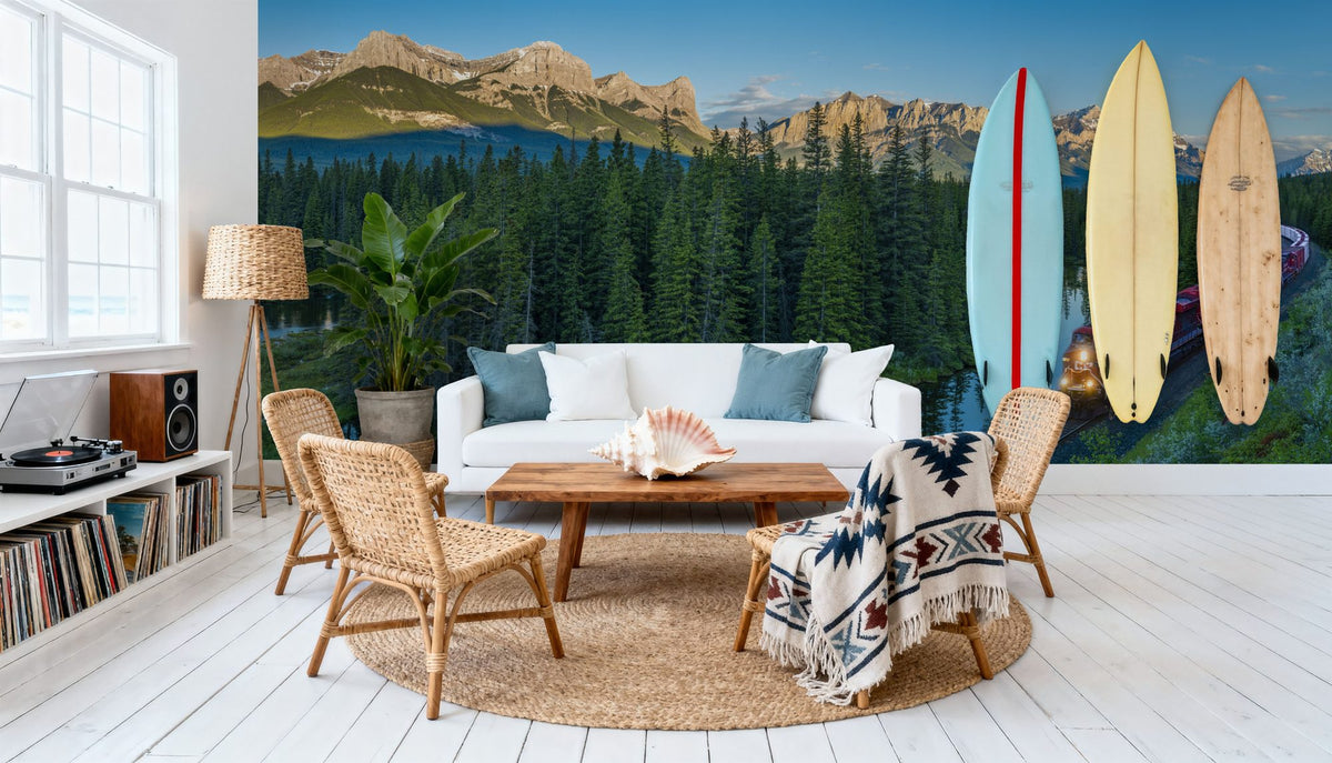Rocky Mountain Train Mural Wallpaper - room preview 02