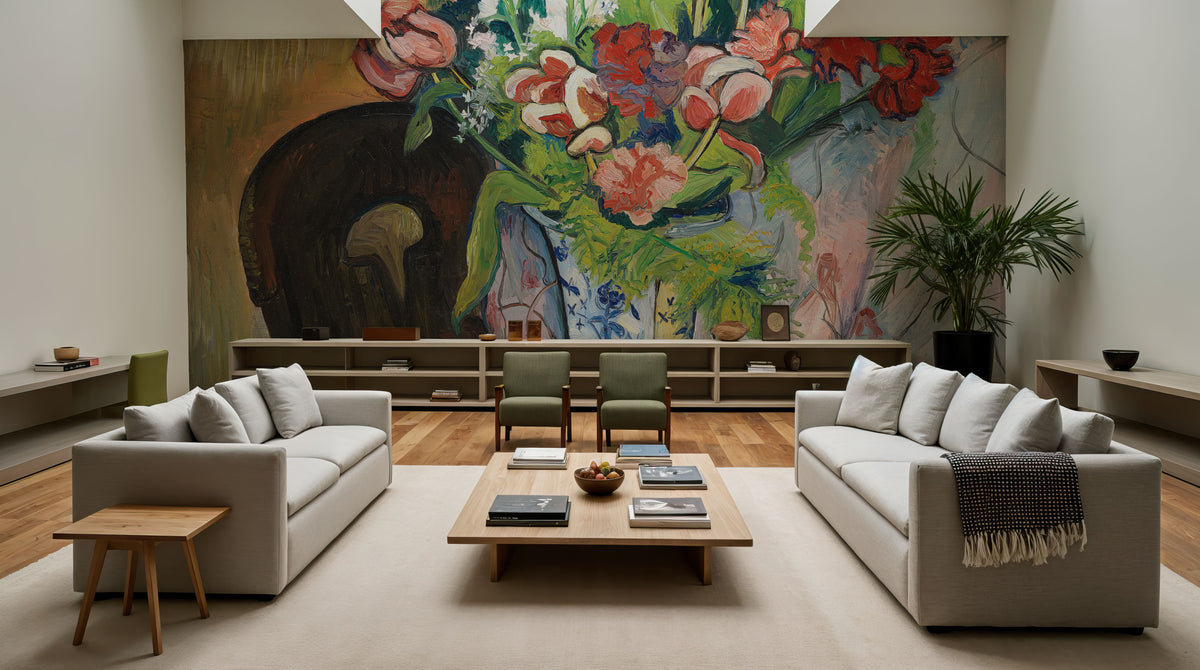 Etruscan Vase with Flowers Mural Wallpaper - room preview 02