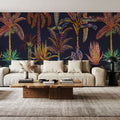 Statement Palm, Midnight Mural Wallpaper - room preview 02