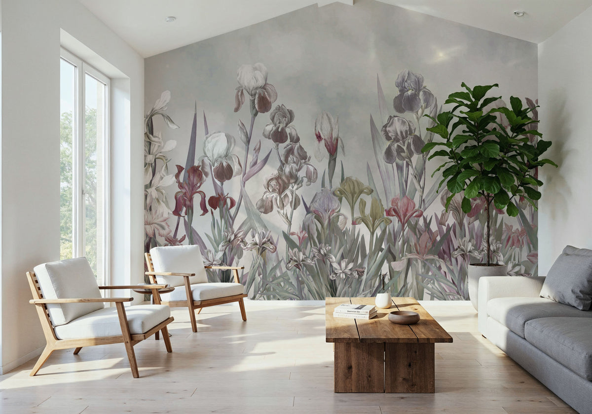 Iris Field Fall Mural Wallpaper - room preview 02
