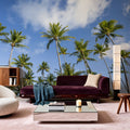 Strecthing Palm Trees Mural Wallpaper - room preview 02