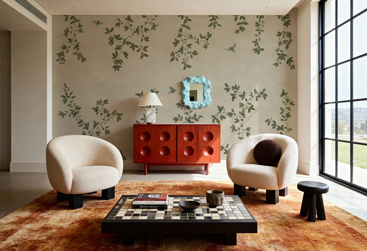 Oak Hollow, Light Beige Mural Wallpaper - room preview 02