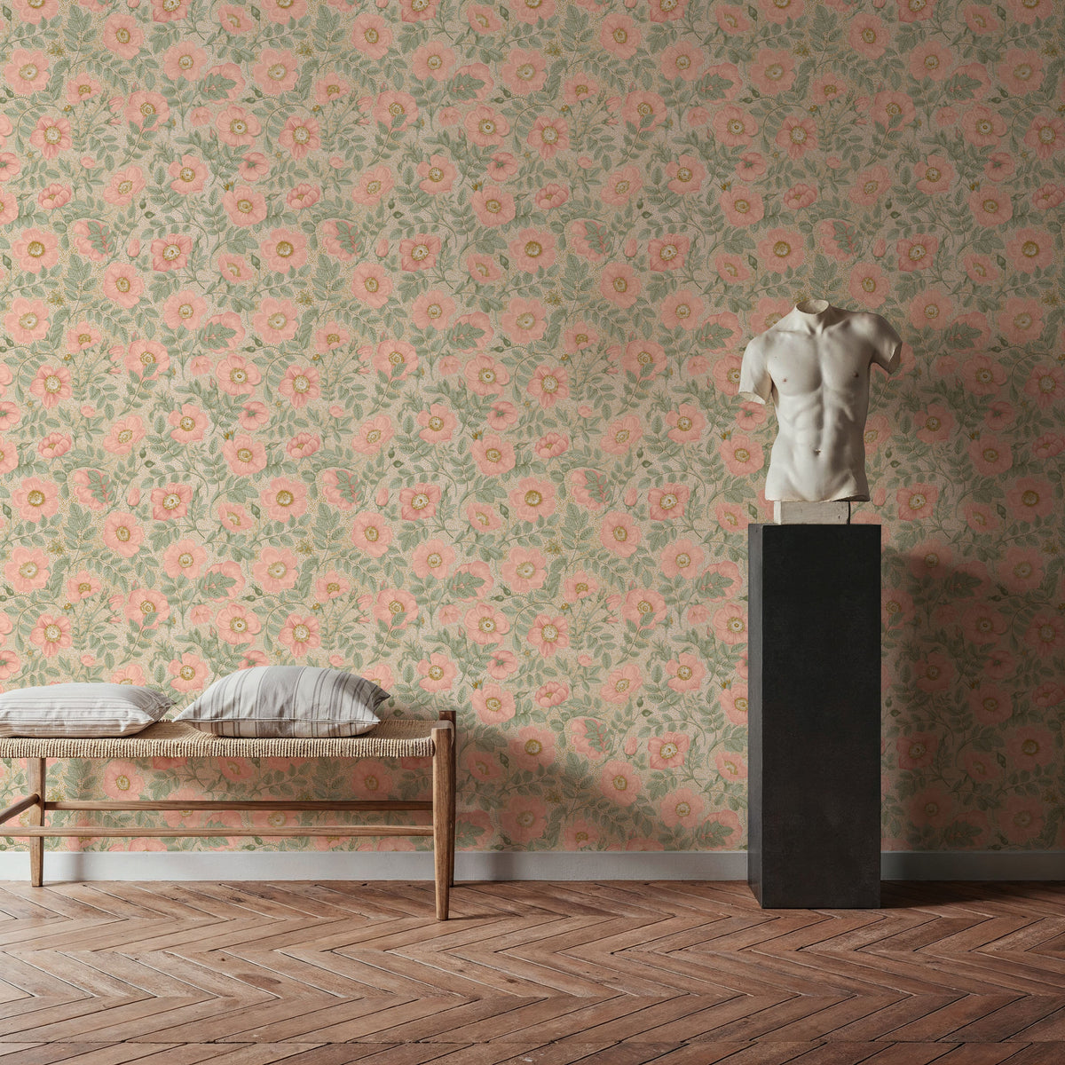 Rugosa Rose Mural Wallpaper - room preview 02