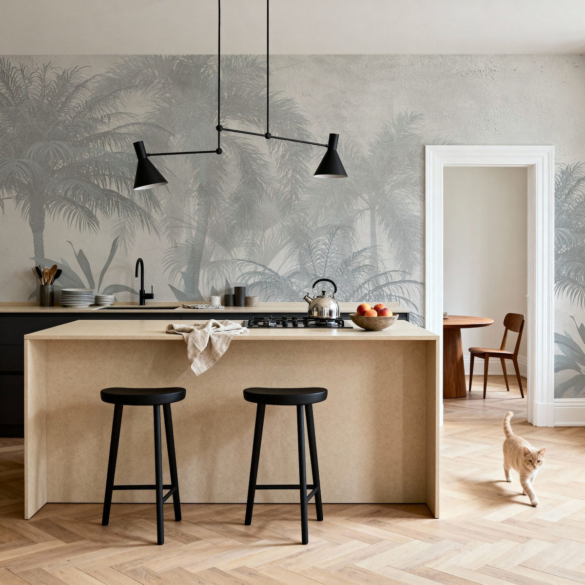 Swaying Palm Trees Mural Wallpaper - room preview 02