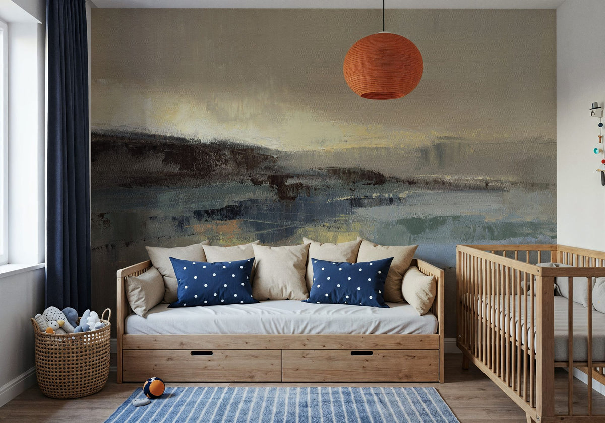 Winter Lake Mural Wallpaper - Neutral Tone - room preview 02
