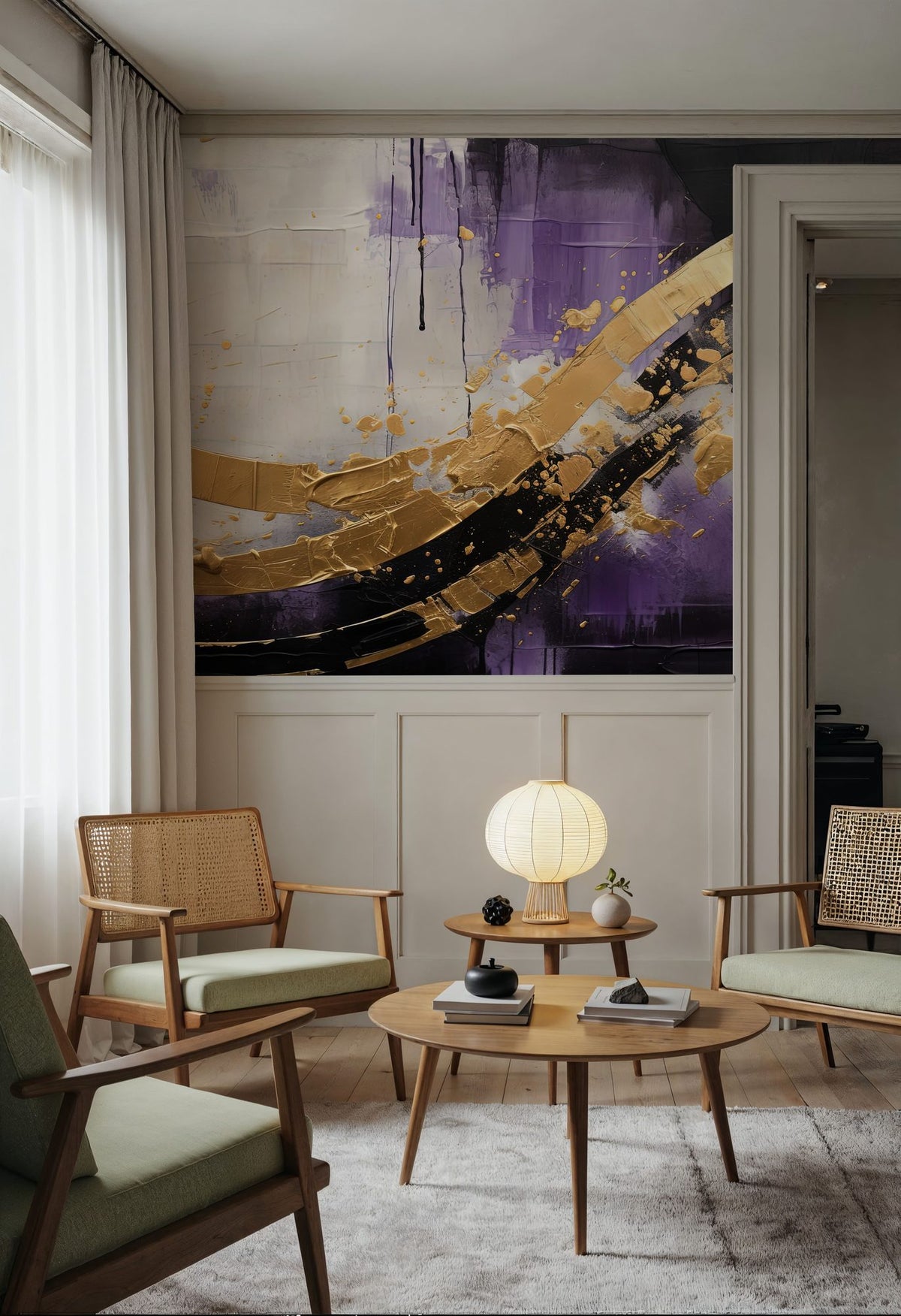 Space Rainbow Mural Wallpaper - room preview 02