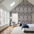 Floral Art Deco Aura, Petal Pink Mural Wallpaper - room preview 02