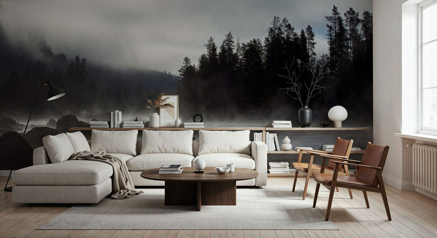 Forest Wallpaper Mural – Woodland Wall Mural – Fishing Days
