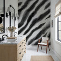 Watercolor Tiger Stripes, Zebra Mural Wallpaper - room preview 02