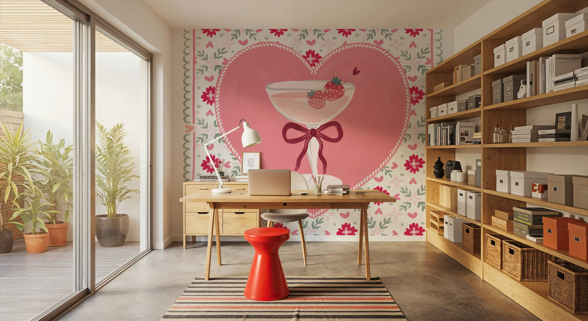 Blooming Hearts VI Cocktail Mural Wallpaper - room preview 02