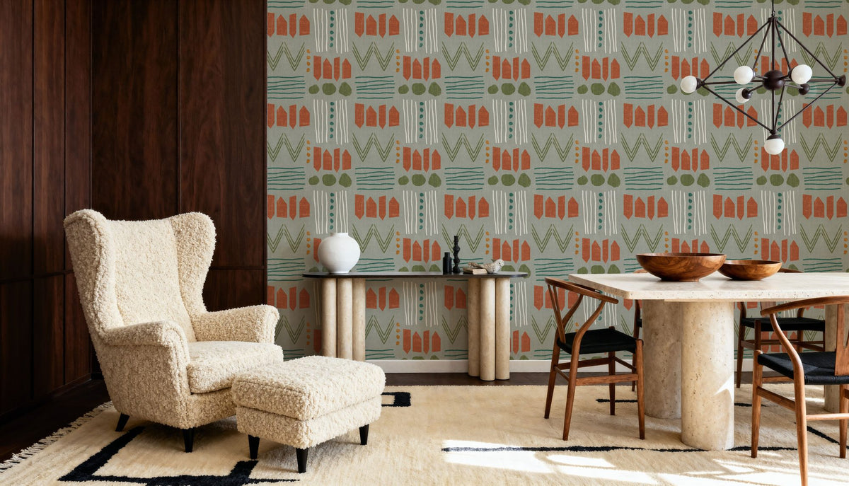 Woodland Scenes Gray Mural Wallpaper - room preview 02