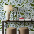 Winter Berries, Ice Blue Mural Wallpaper - room preview 02