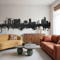 Virginia Beach Skyline Black & White Mural Wallpaper - room preview 02