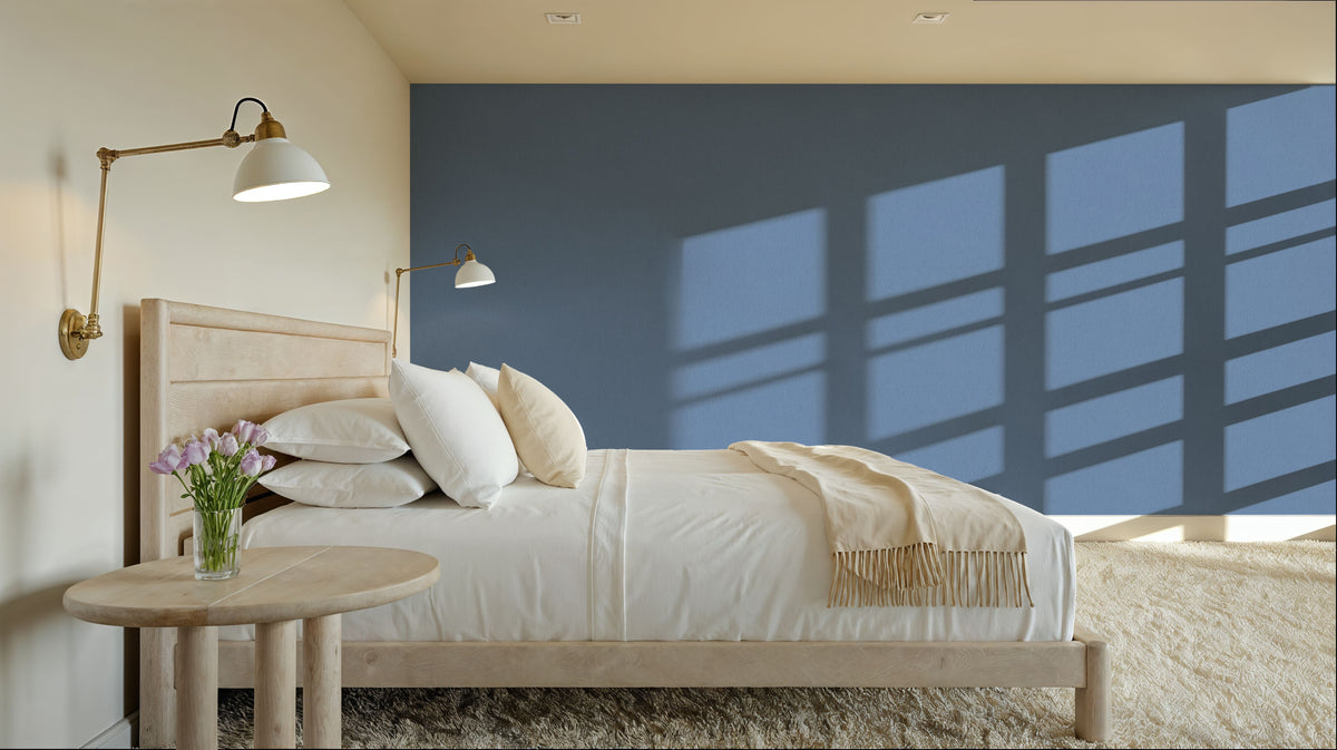 Faux Sand Stucco Finish, Periwinkle Mural Wallpaper - room preview 02