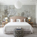 Vintage Peonies Mural Wallpaper - Neutral Tone - room preview 02