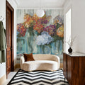 Hydrangeas in Glass Jars Blue Mural Wallpaper - room preview 02