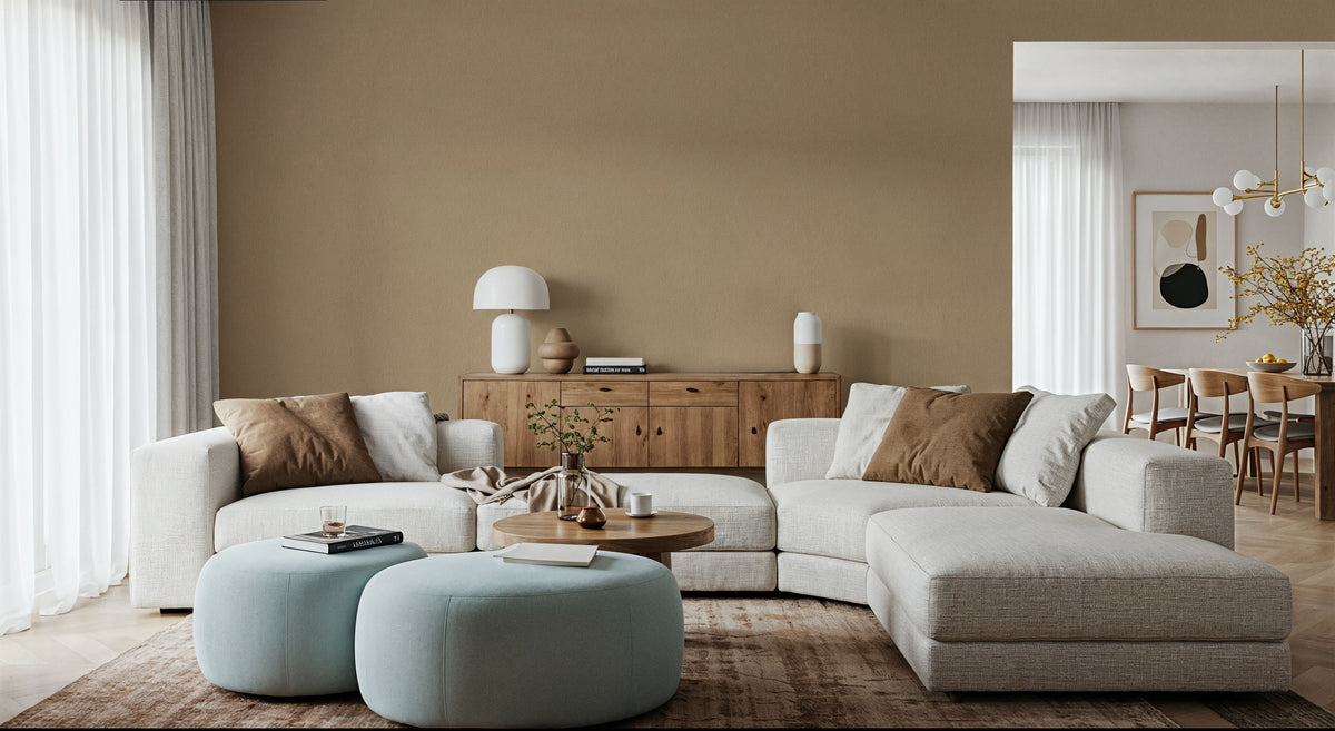 Faux Sand Stucco Finish, Beige Mural Wallpaper - room preview 02