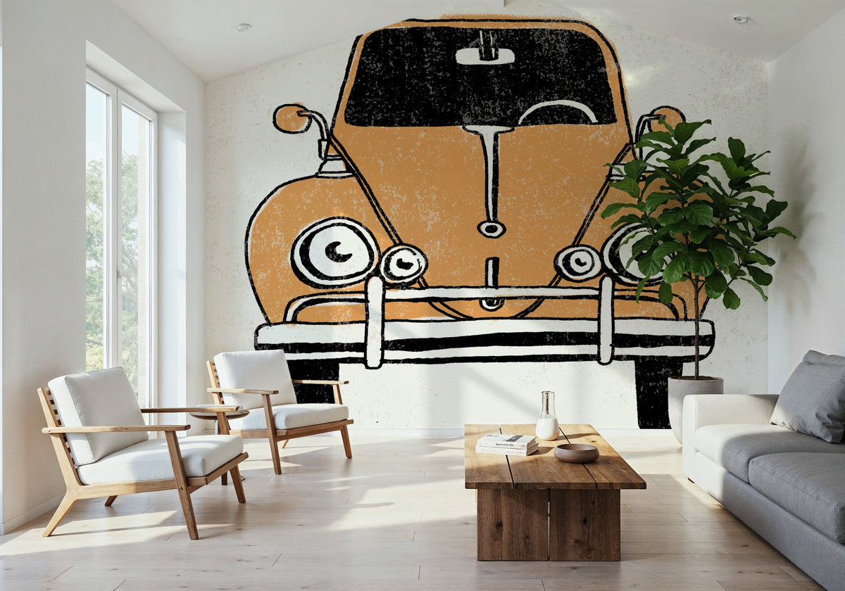 Road Trip Beetle Mural Wallpaper - room preview 02