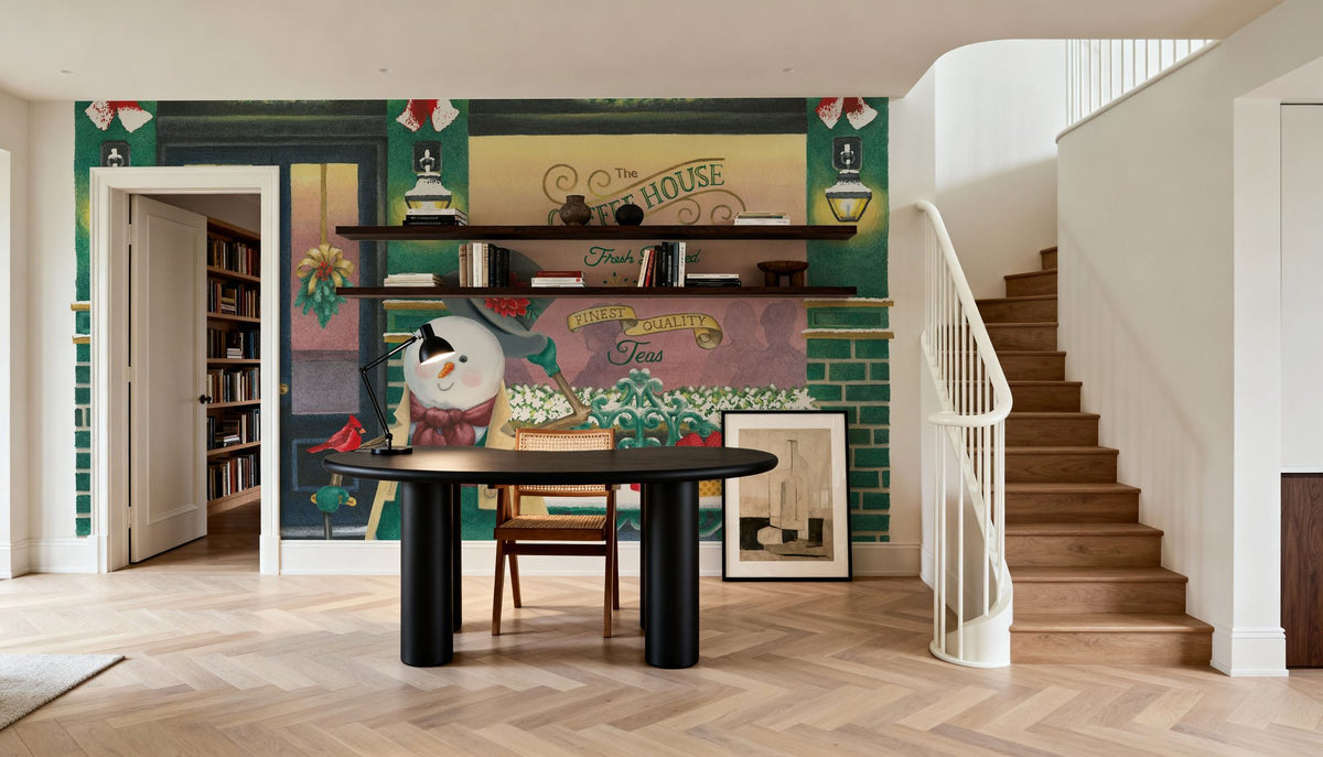 Main Street Christmas II Mural Wallpaper - room preview 02