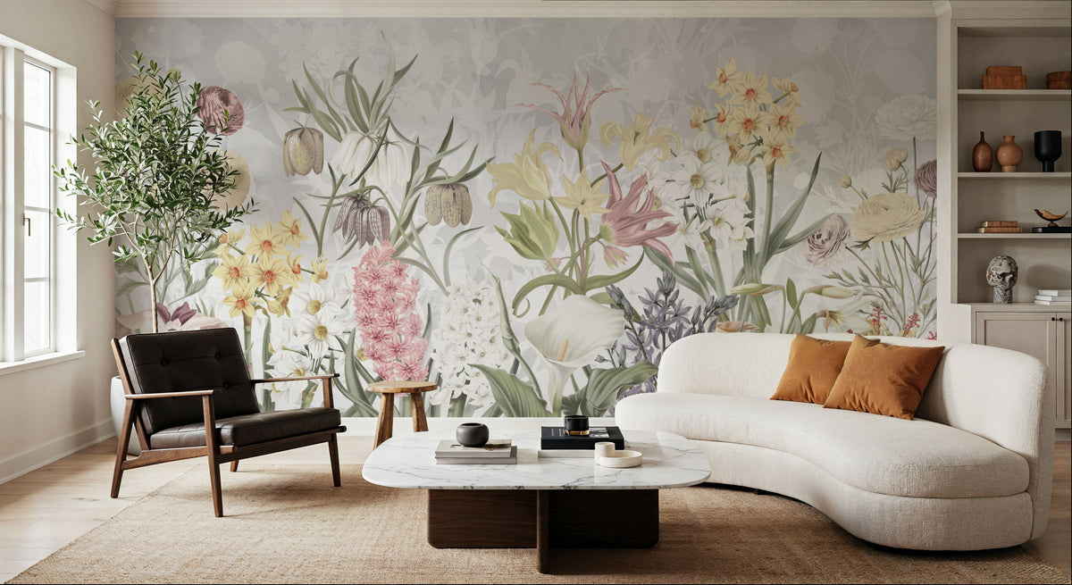 Happy Spring Flowers Mural Wallpaper - Edition 3 - room preview 02