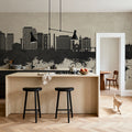 Spokane Washington Skyline Concrete Mural Wallpaper - room preview 02