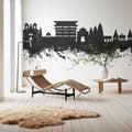 Pandharpur India Skyline Black & White Mural Wallpaper - room preview 02
