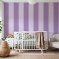 Circus Stripes, Purple on Purple Mural Wallpaper - room preview 02