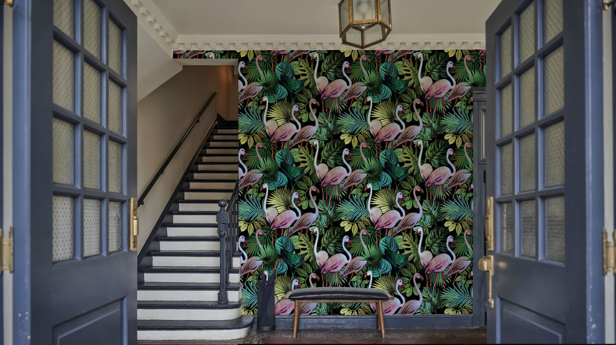 Flamingo Oasis Mural Wallpaper - room preview 02