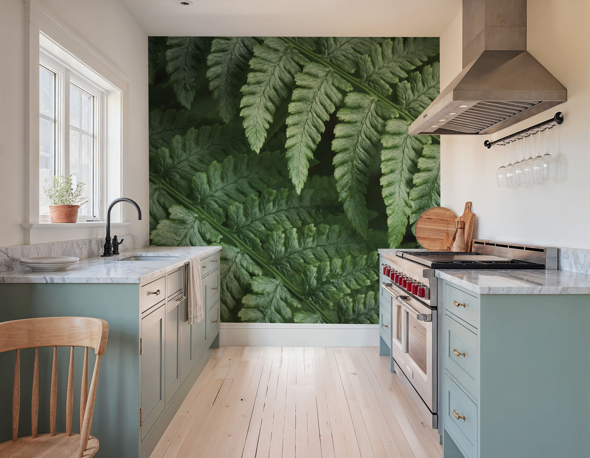 Fern Lines Mural Wallpaper - room preview 02
