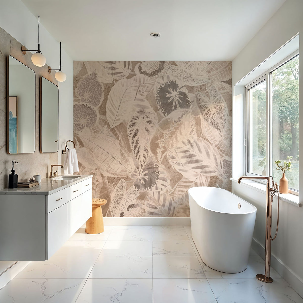 Secret Leaves Mural Wallpaper - room preview 02