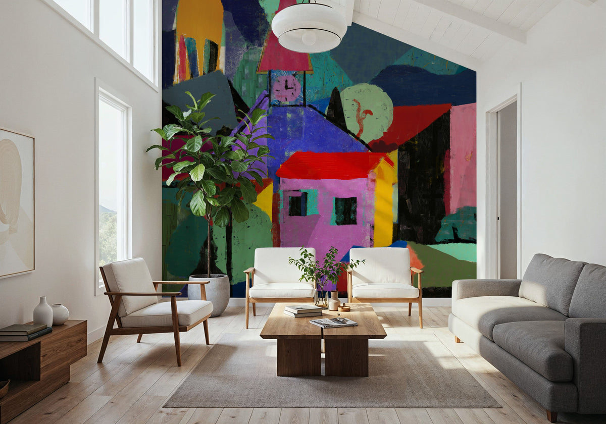 Village Fairytale Mural Wallpaper - room preview 02