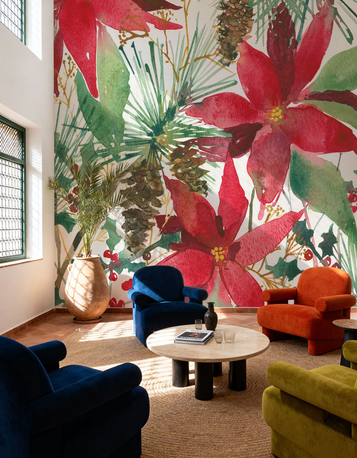 December Flowers Mural Wallpaper - room preview 02