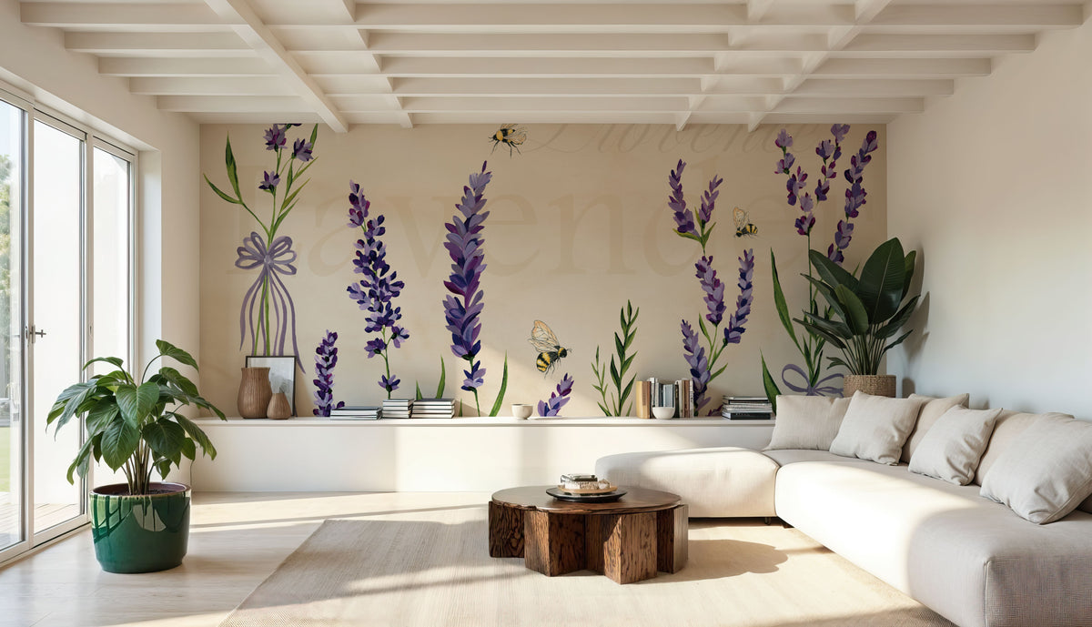 Lavender Bliss V Mural Wallpaper - room preview 02