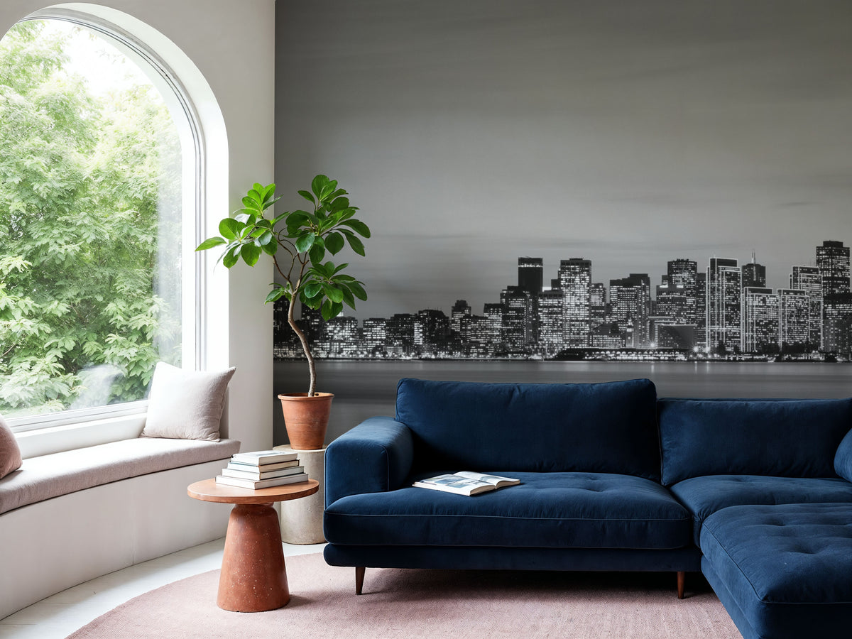 Midnight Metropolis Mural Wallpaper - room preview 02