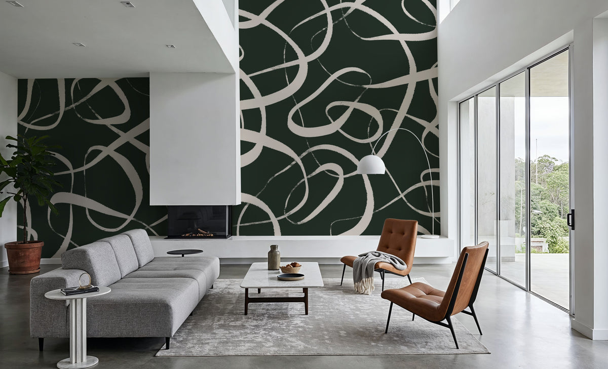 Beige Circles Mural Wallpaper - room preview 02