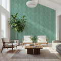 Swaying Lines, Ocean Green Mural Wallpaper - room preview 02