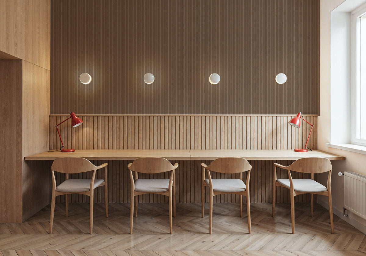 Tailor's Pin Stripe, Bear Brown Mural Wallpaper - room preview 02