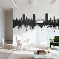 Sunderland England Skyline Black & White Mural Wallpaper - room preview 02