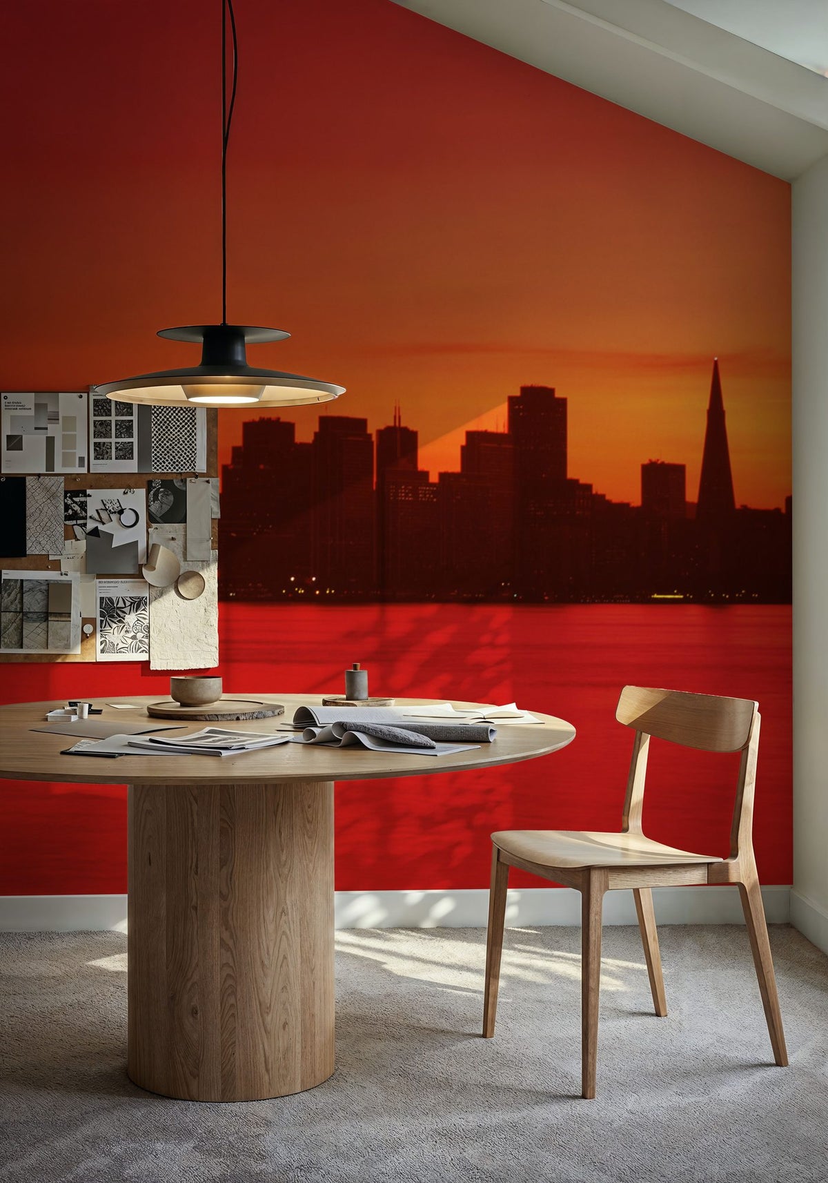 Crimson Bridge Horizon Mural Wallpaper - room preview 02