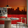 Crimson Bridge Horizon Mural Wallpaper - room preview 02